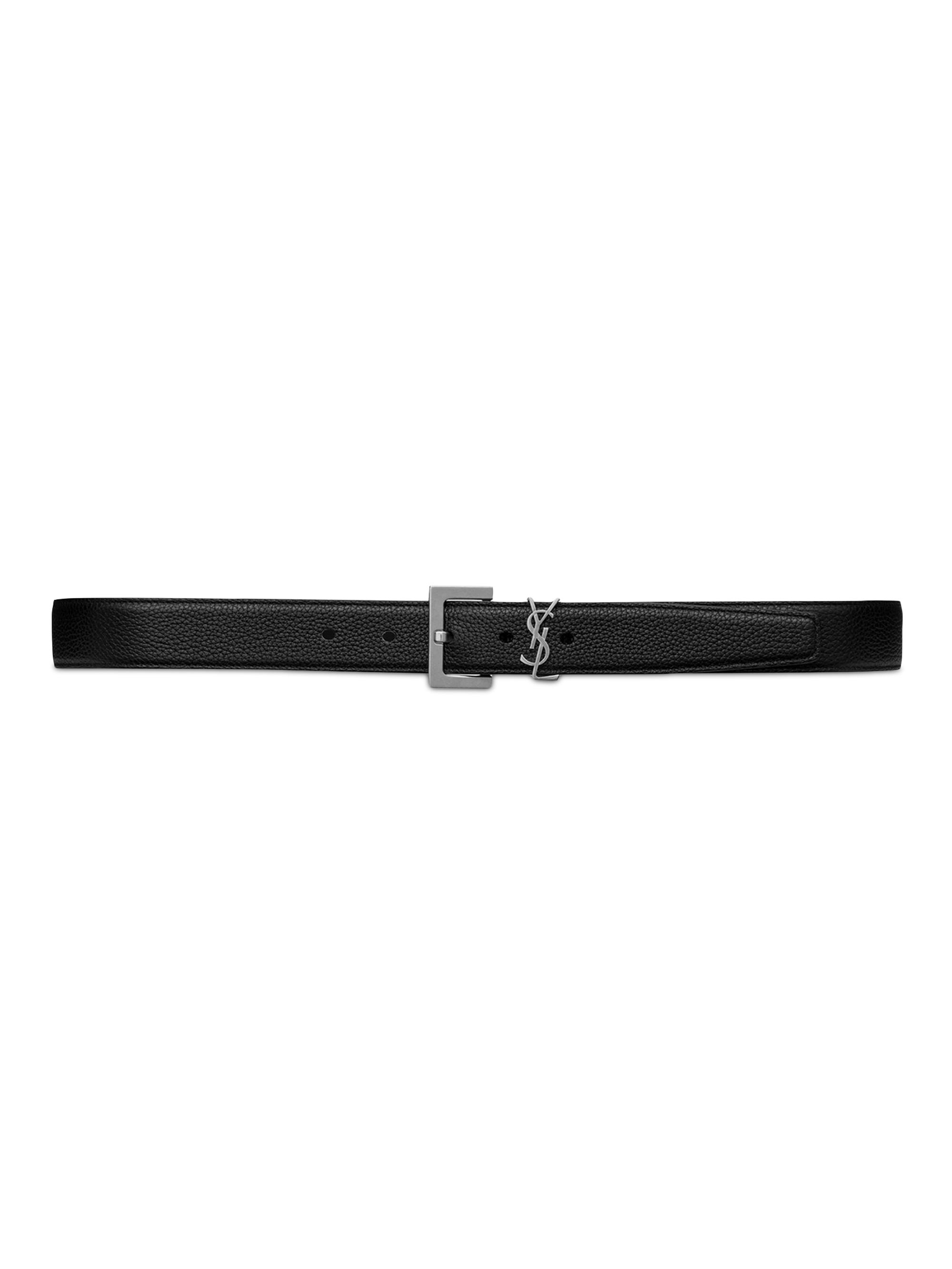 【SAINT LAURENT】Cassandra belt スムースレザー SAINT LAURENT Cassandre embellished knotted textured-leather