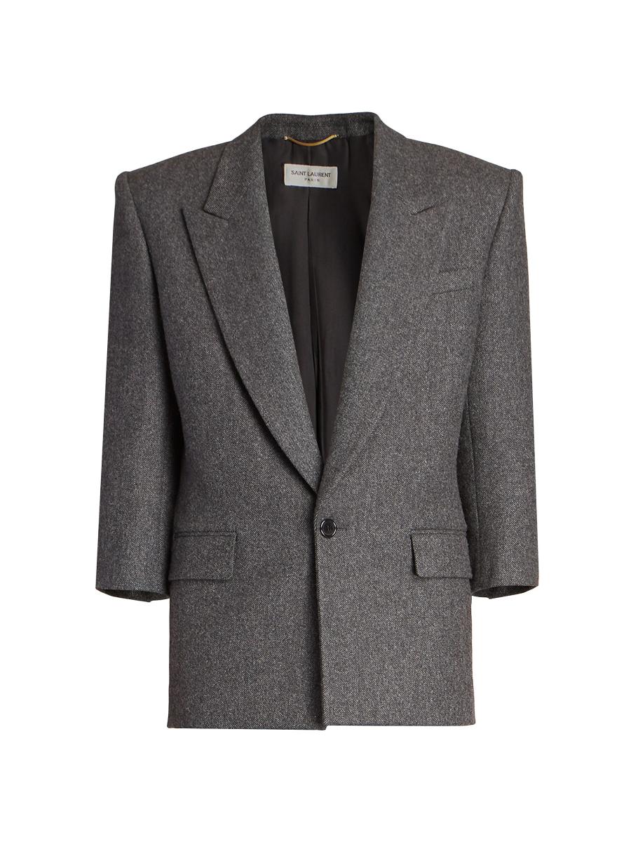 【送料&関税込】Saint Laurent Sand Wool Oversize Blazer Saint Laurent Double-Breasted Oversize Wool Blazer Jacket