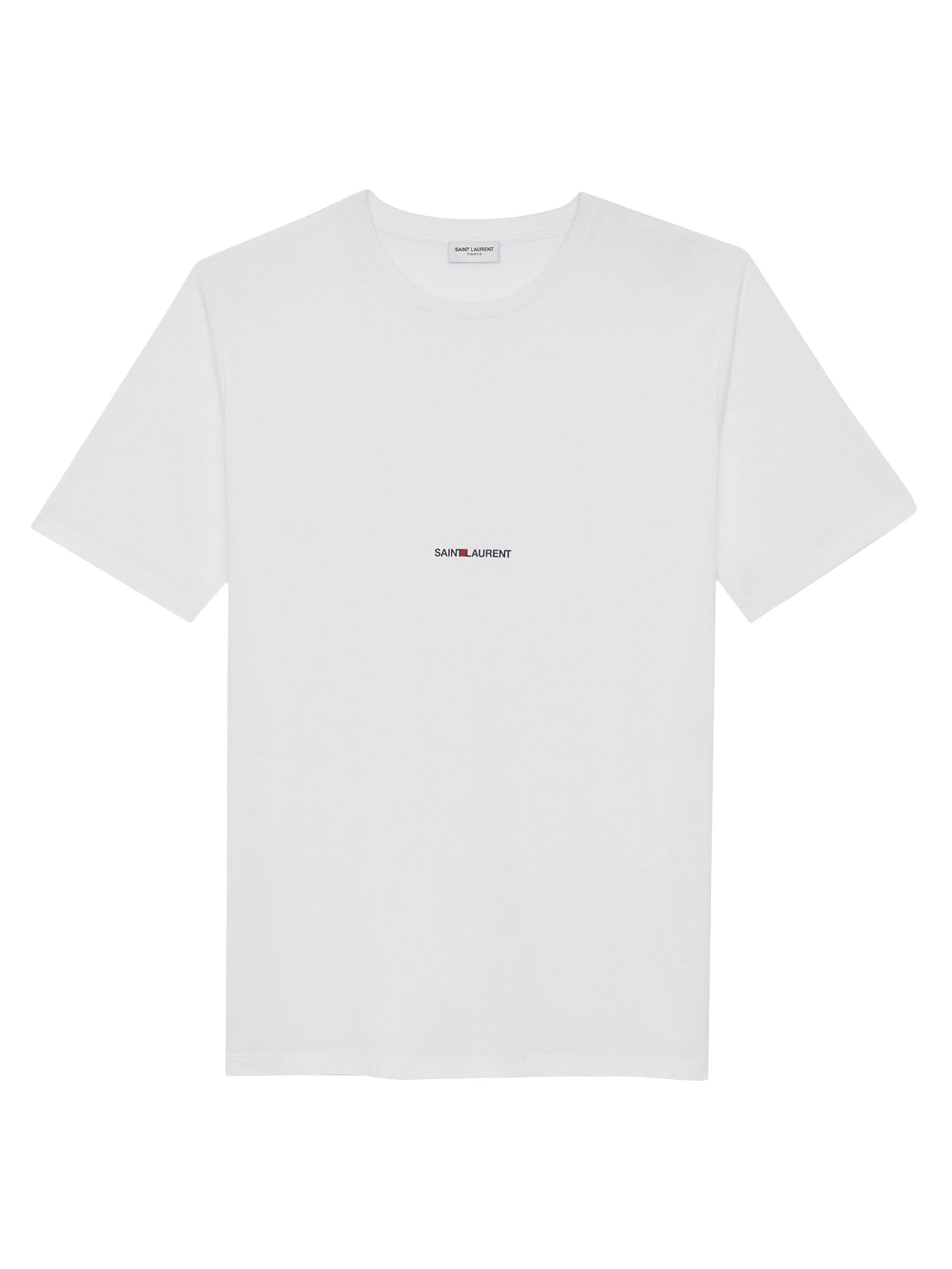 Saint Laurent Women's Logo Crewneck T-Shirt - Blanc