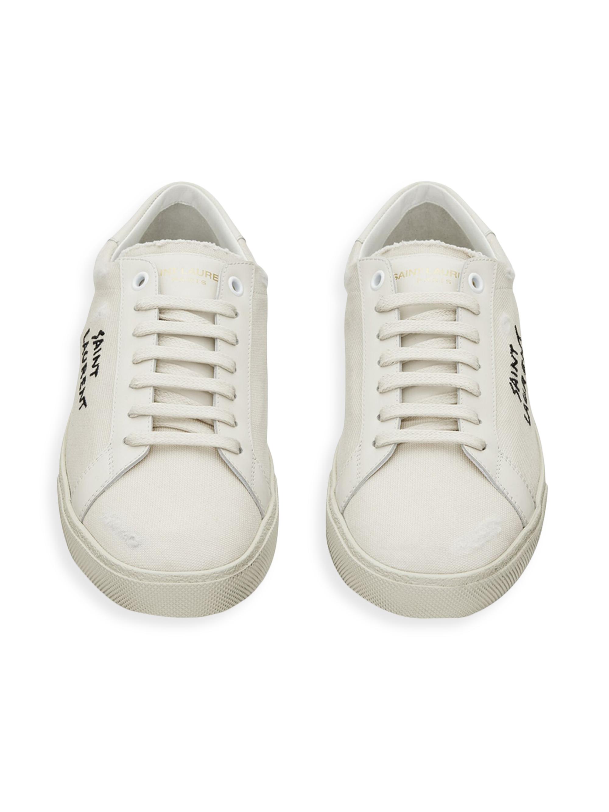 Saint Laurent Signature Logo Low-Top Sneakers | Saks Fifth Avenue