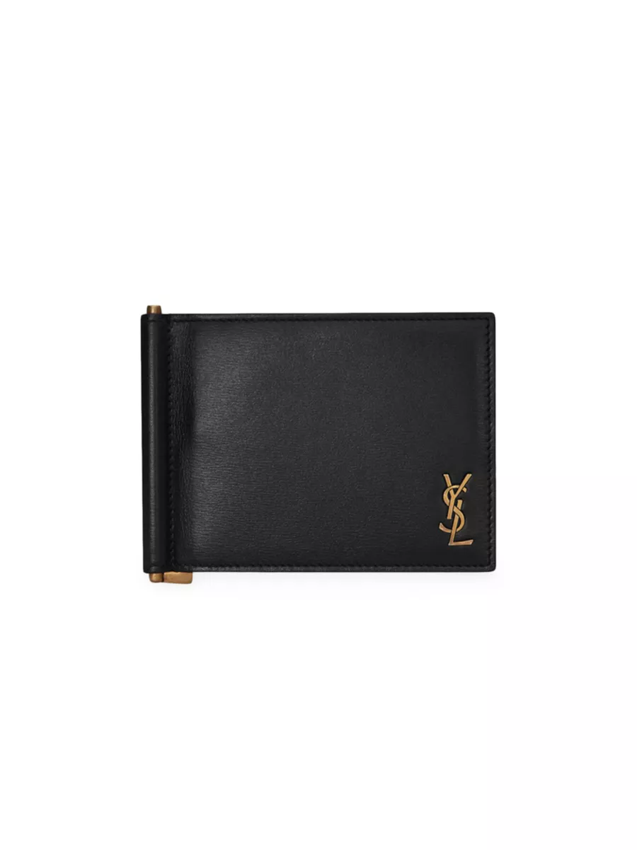 Shop Saint Laurent Leather Logo Wallet | Saks Fifth Avenue Shop Saint Laurent Leather Logo Wallet | Saks Fifth Avenue