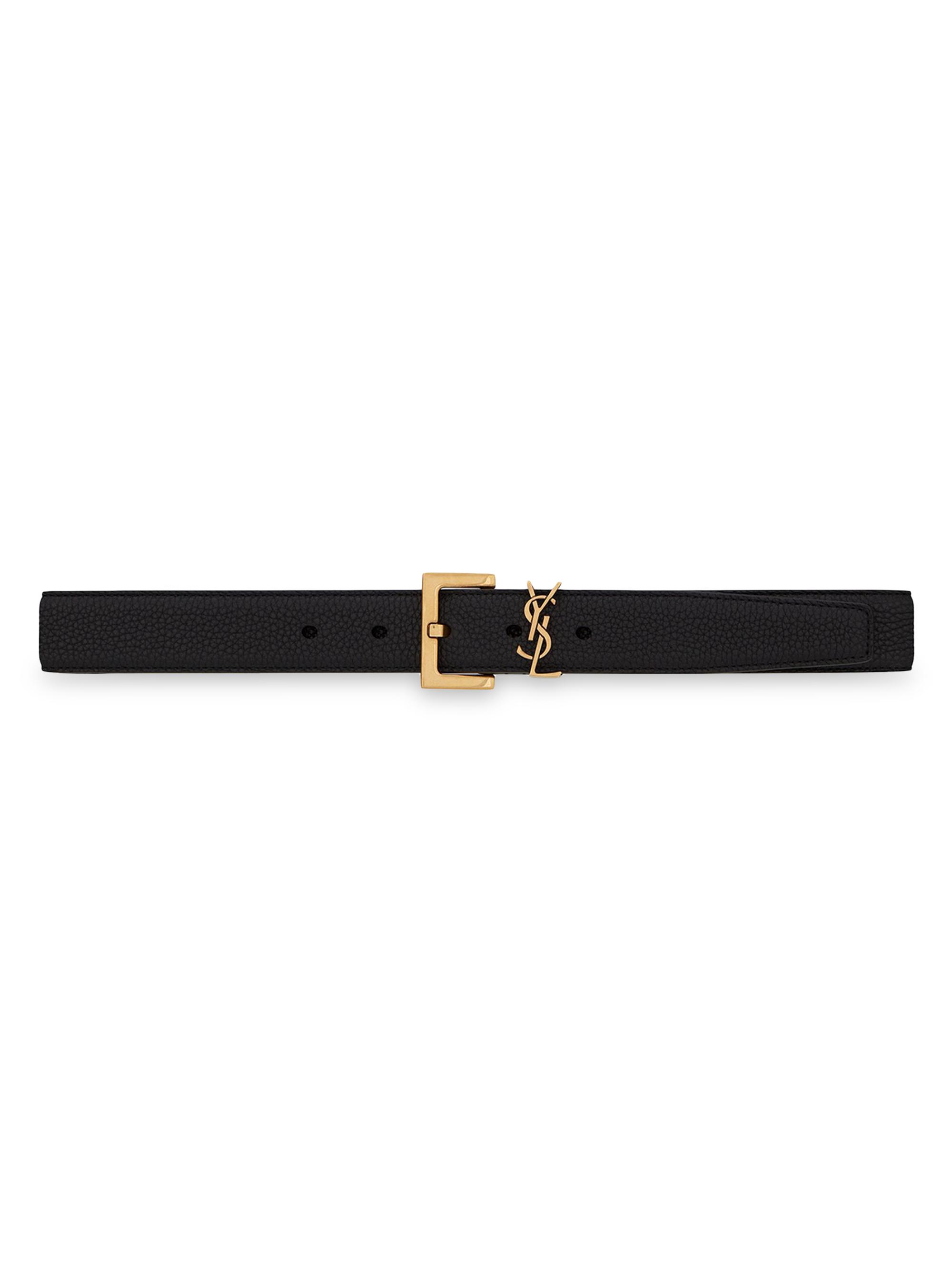 Saint Laurent Cassandre Belt in Grained Lambskin | Saks