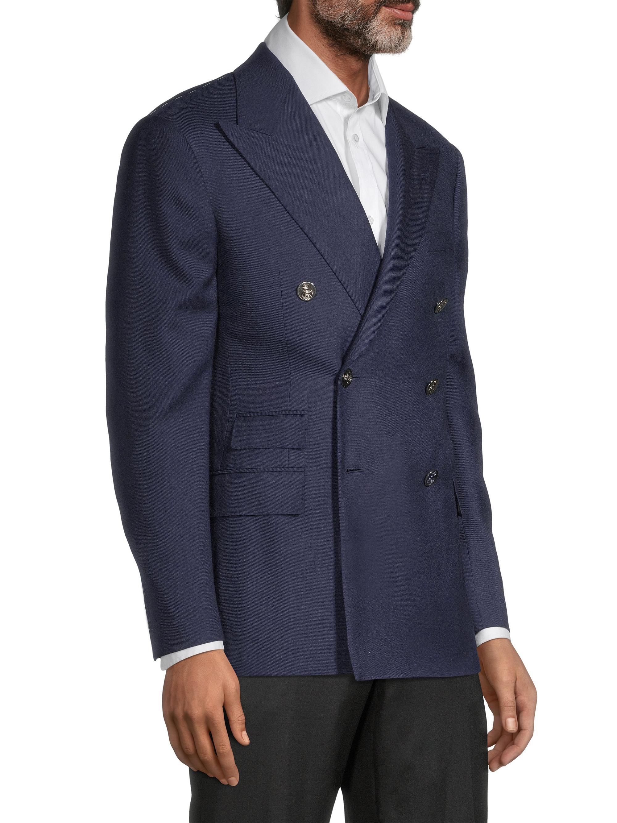 Ralph Lauren Purple Label Wool Double-Breasted Blazer | Saks Fifth