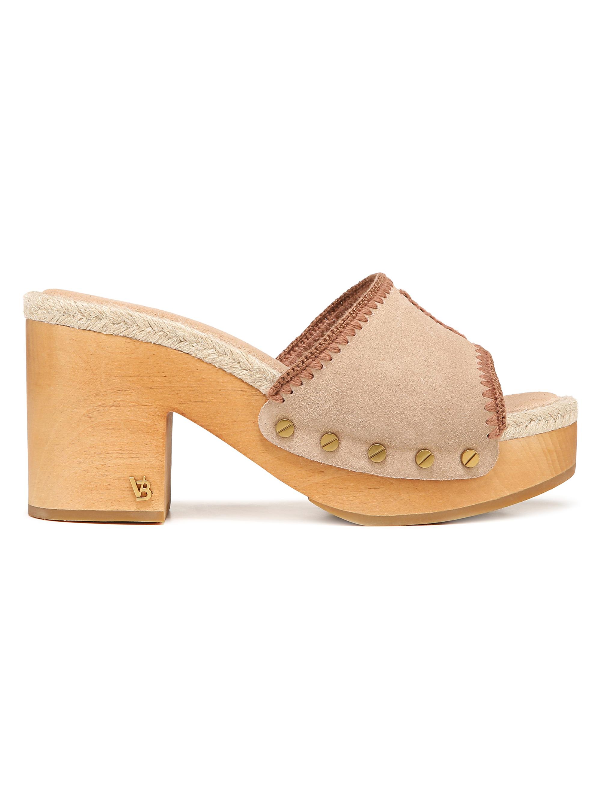 Veronica Beard Women's Hannalee Suede Wooden Platforms - Sand