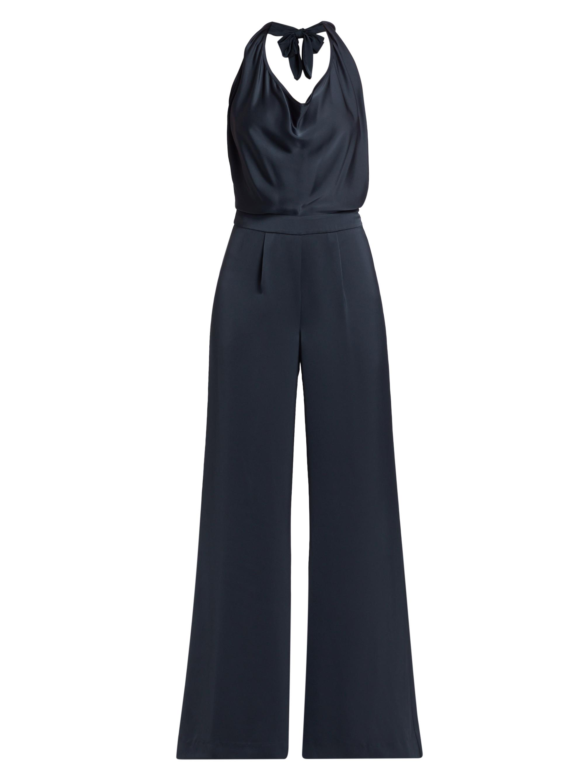 Ramy Brook Women's Harriet Satin Halter Jumpsuit - Navy