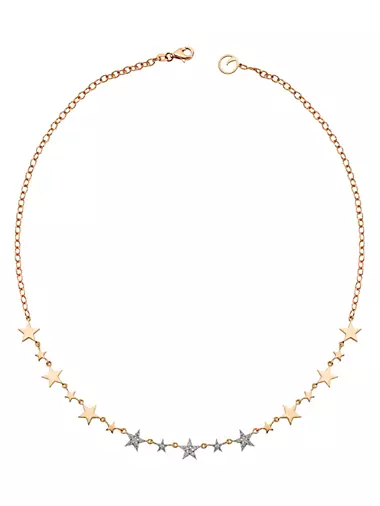 Star Light Sirius 14K Rose Gold & Diamond Star Necklace
