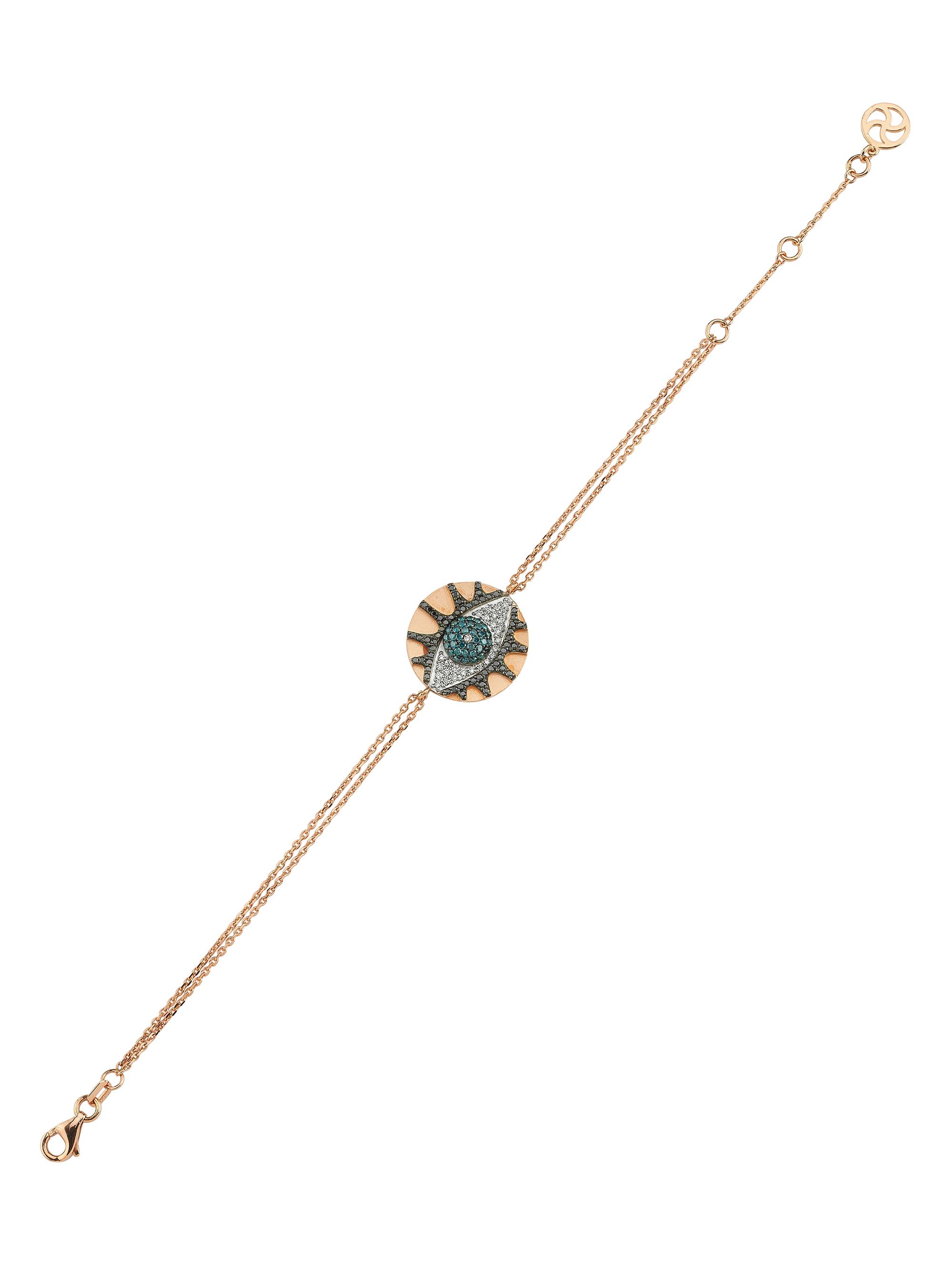 Bee Goddess Women's Eye Light 14K Rose Gold & Multicolor Diamond Bracelet - Rose Gold