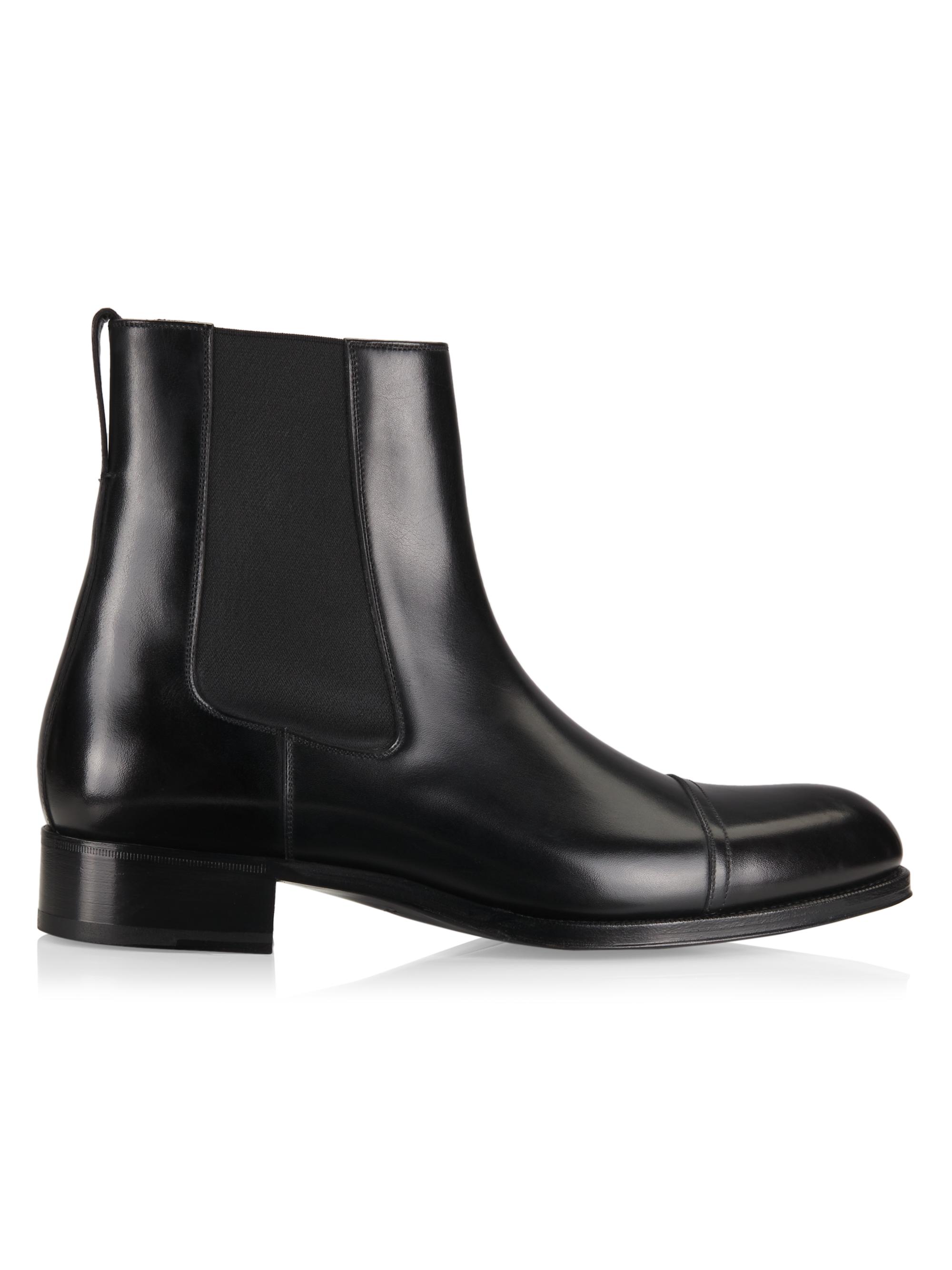 TOM FORD Men's Leather Ankle Boots - Black