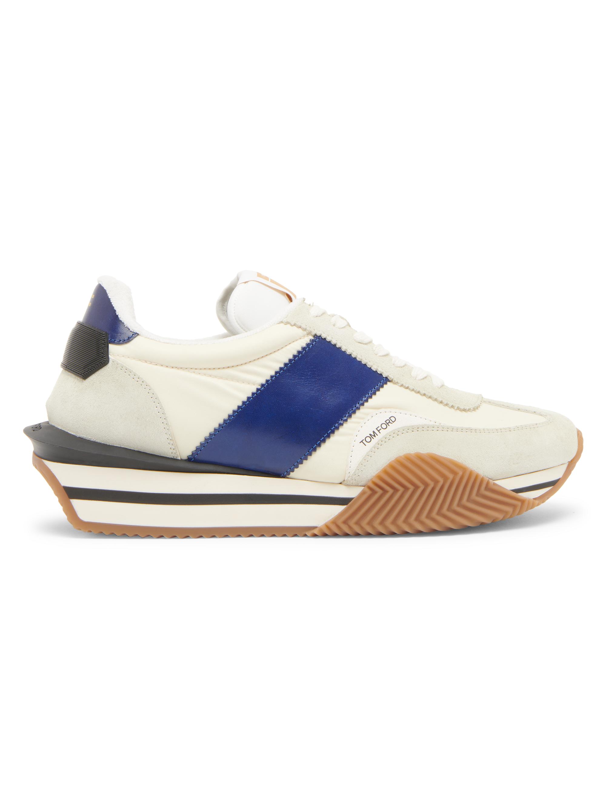 TOM FORD Men's Suede Nylon Low-Top Sneakers - Milk Cream