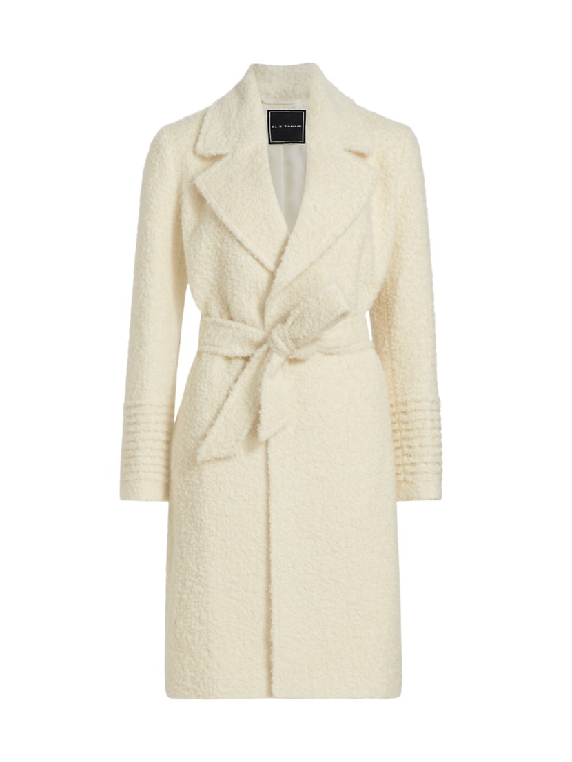 Shop Elie Tahari Belted Bouclé-Knit Coat | Saks Fifth Avenue Shop Elie Tahari Belted Bouclé-Knit Coat | Saks Fifth Avenue