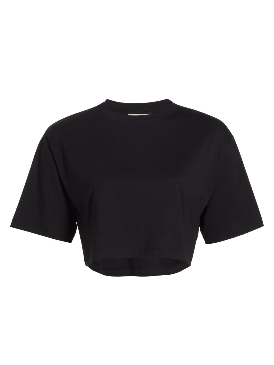 Shop Loulou Studio Gupo Cropped Crewneck T-Shirt | Saks Shop Loulou Studio Gupo Cropped Crewneck T-Shirt | Saks