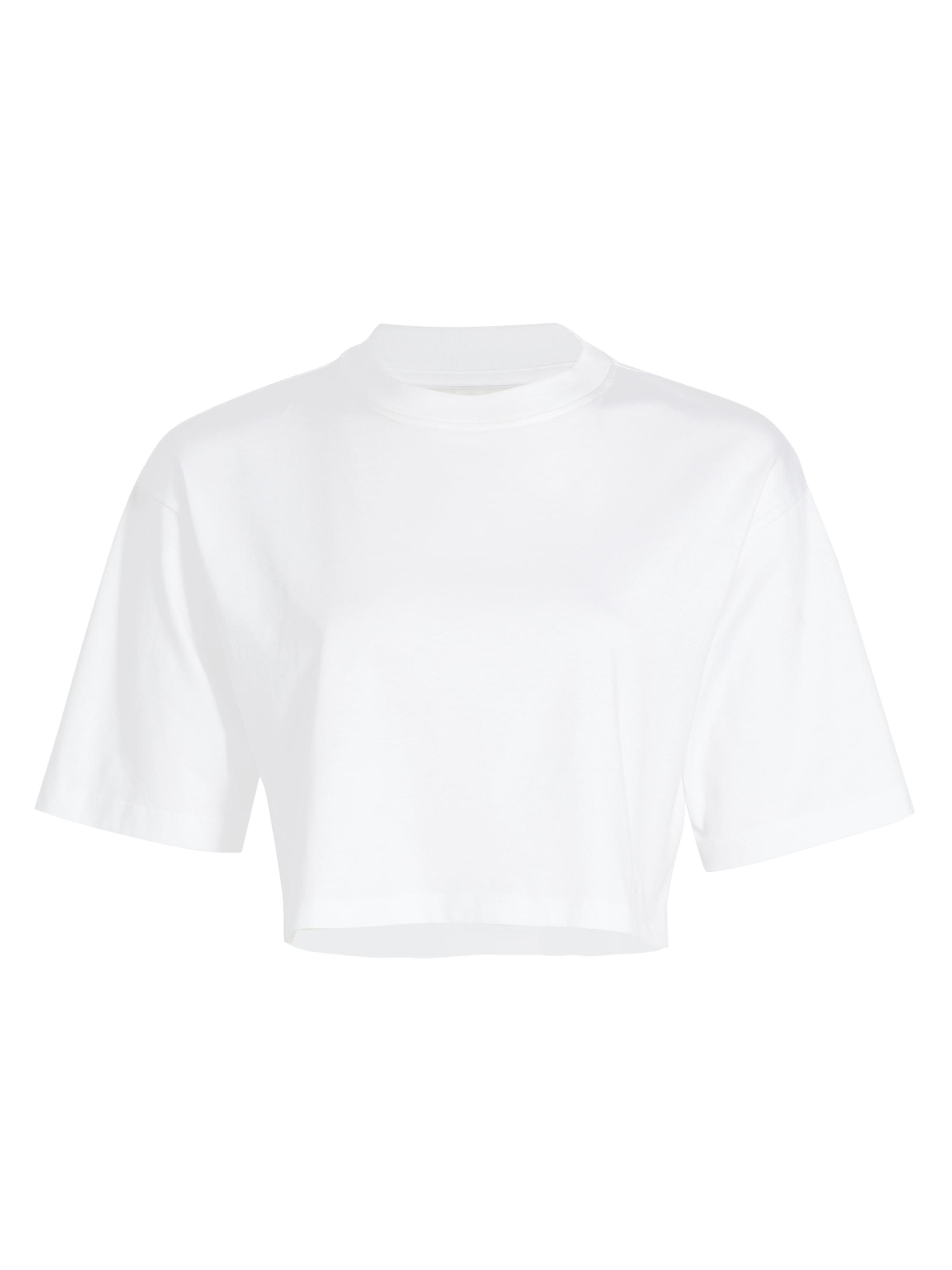 Loulou de Saison Women's Gupo Cropped Crewneck T-Shirt - White