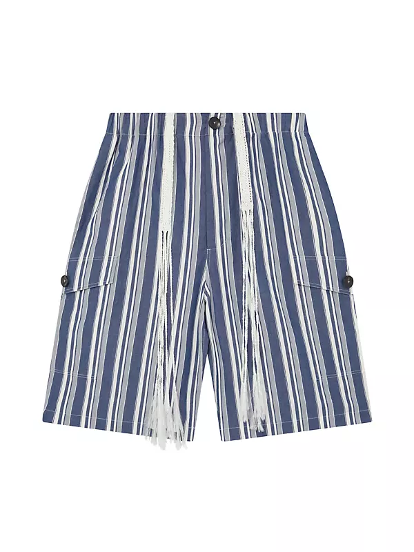 Shop Wales Bonner Xalam Striped Cotton Shorts | Saks Fifth Avenue