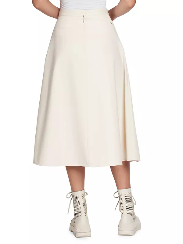A-Line Cotton Midi-Skirt