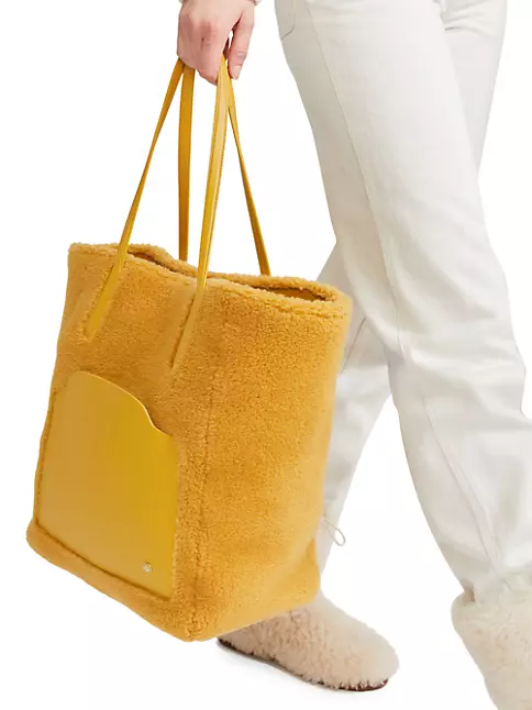 Saks Fifth Avenue Yellow Tote Bags