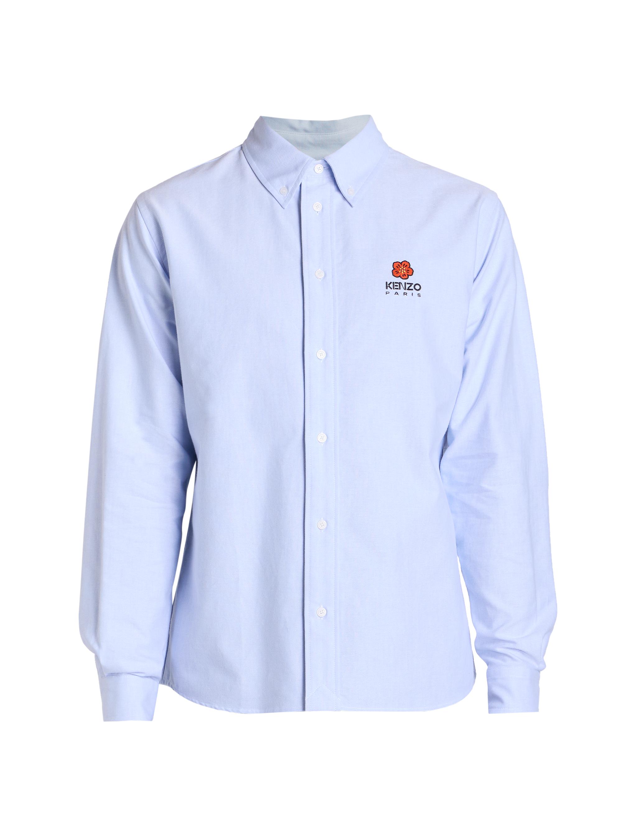 Kenzo Men's Flower Crest Long-Sleeve Button-Down Shirt - Sky Blue