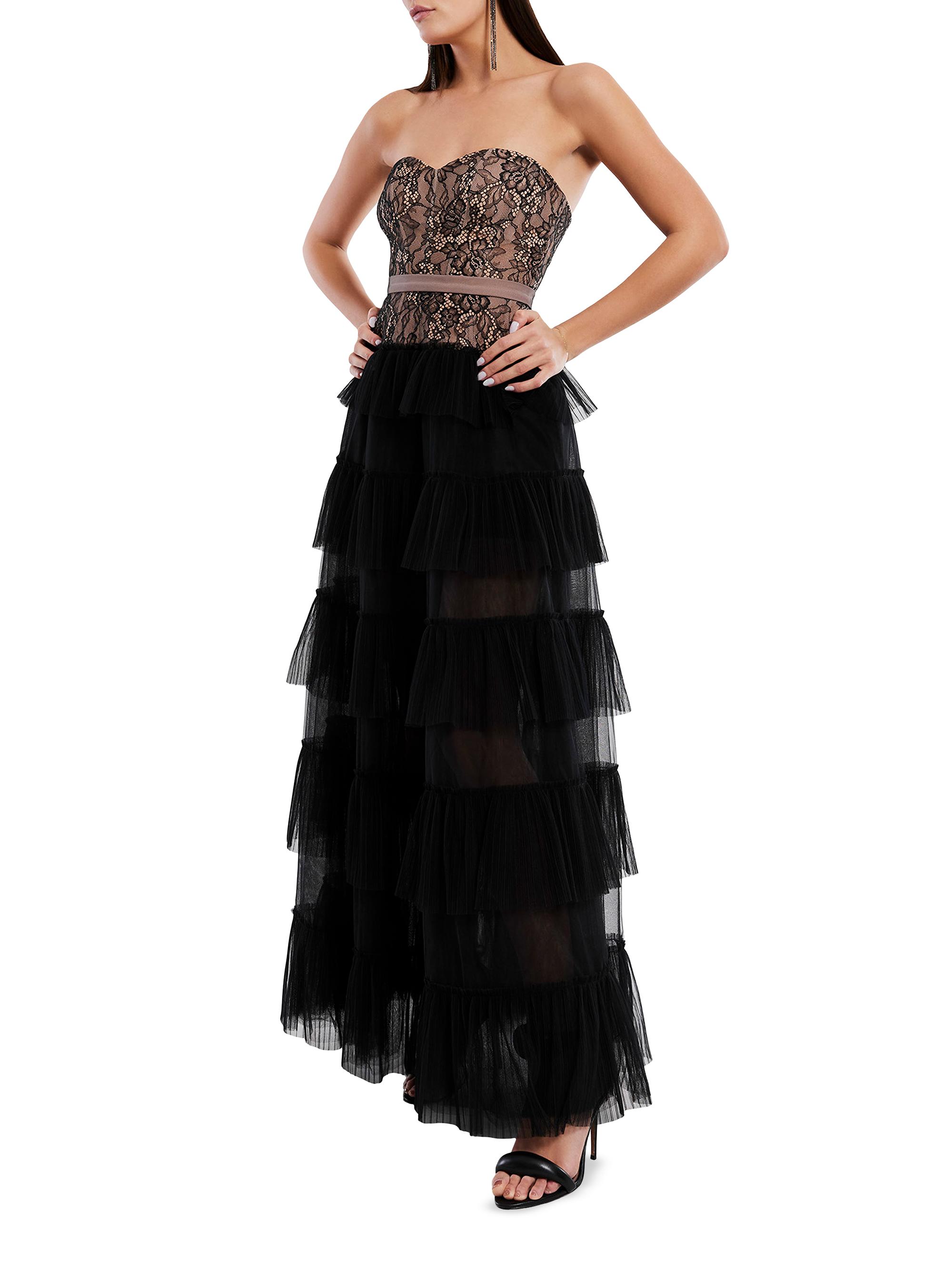 BCBGMAXAZRIA Strapless Lace & Tulle Gown | Saks Fifth Avenue