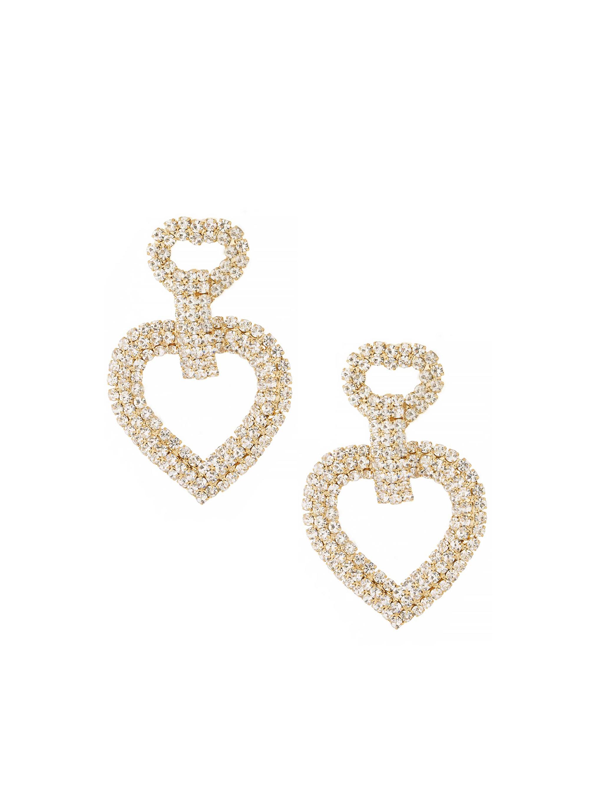 Ettika Women's Dove Drop Heart 18K Gold-Plate & Crystal Earrings - Gold