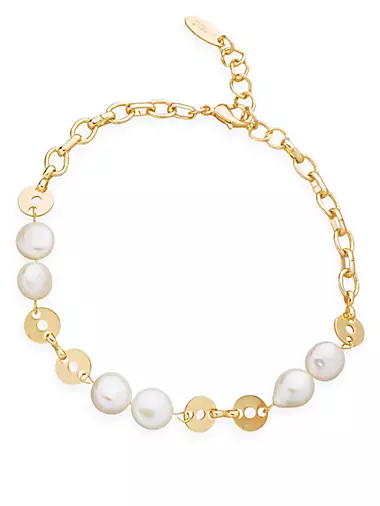 Legacy Pearl 18K Gold-Plated Anklet