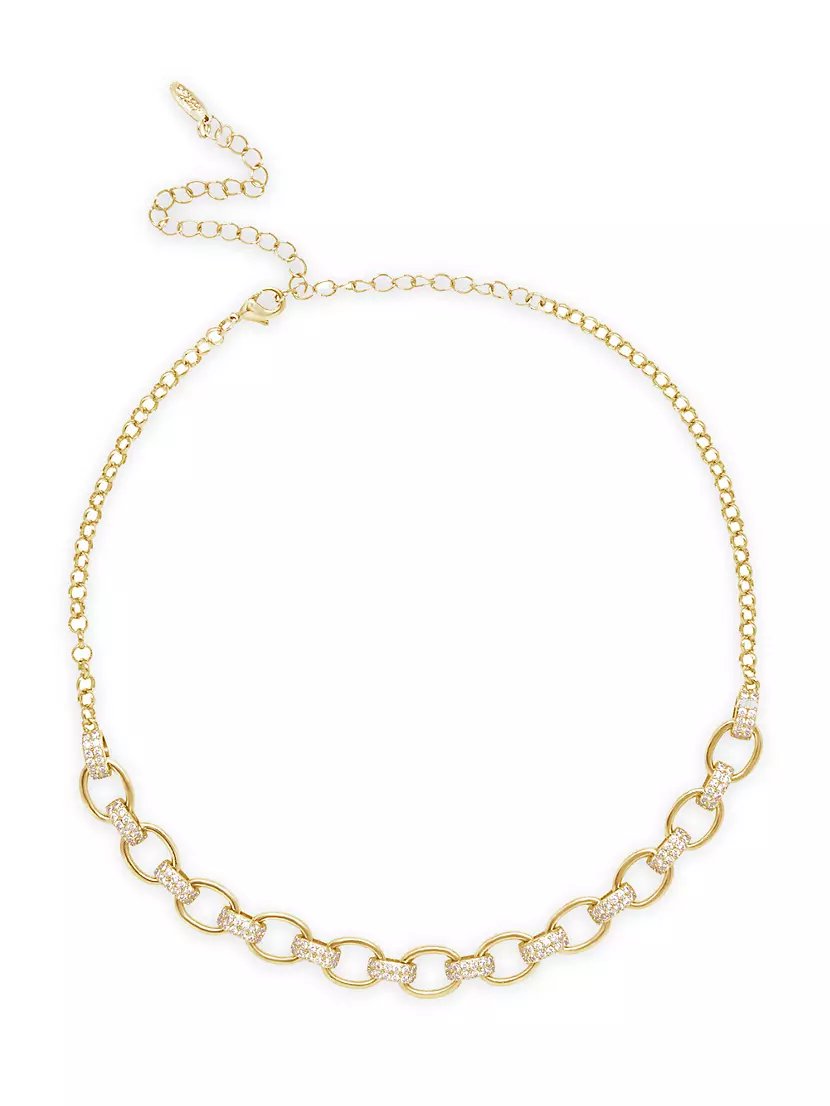 Crystal Pendant 18k Gold Plated Chain Link Necklace – Ettika