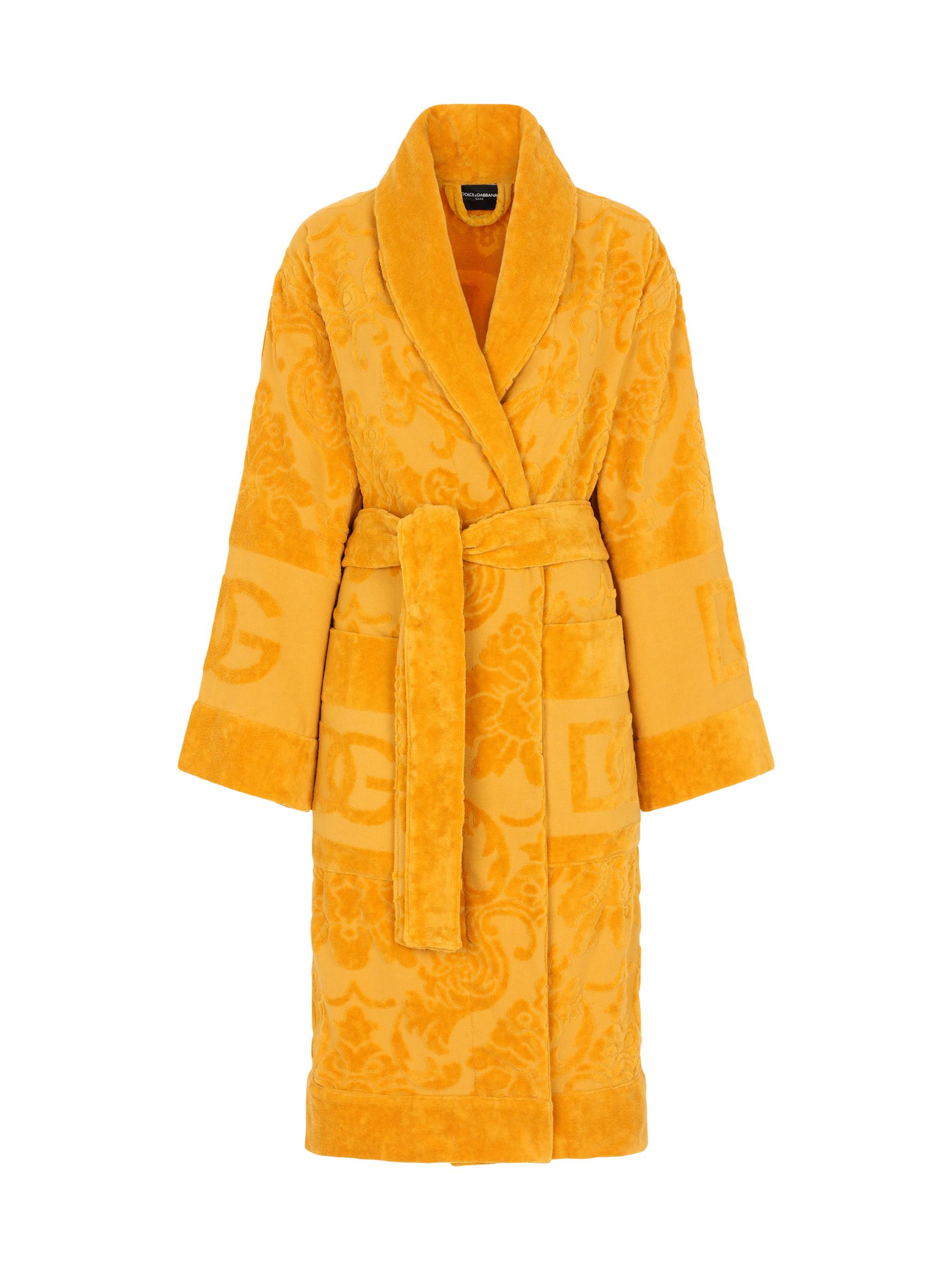 Dolce & Gabbana Men's Jacquard Logo Bath Robe - Yellow | Thumbnail 3