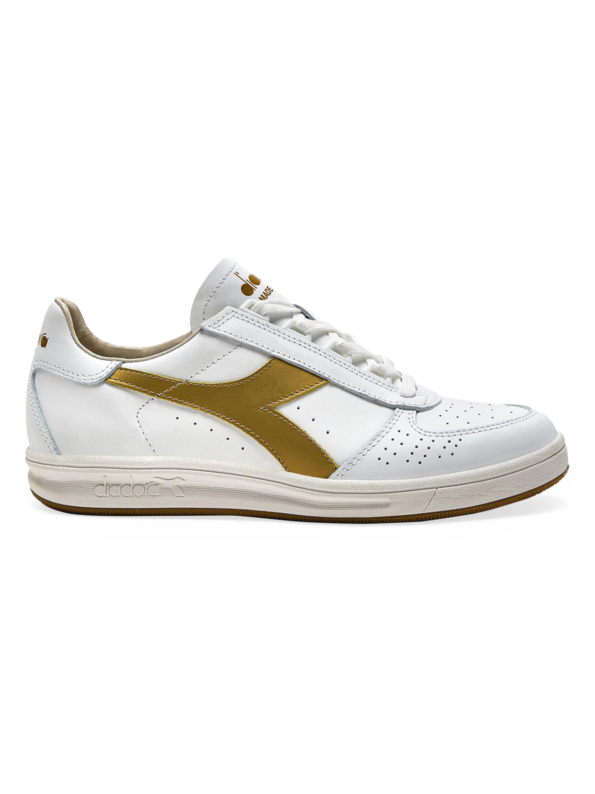 Diadora Heritage Men's B. Elite Italia Sport Leather Low-Top Sneakers - White Gold