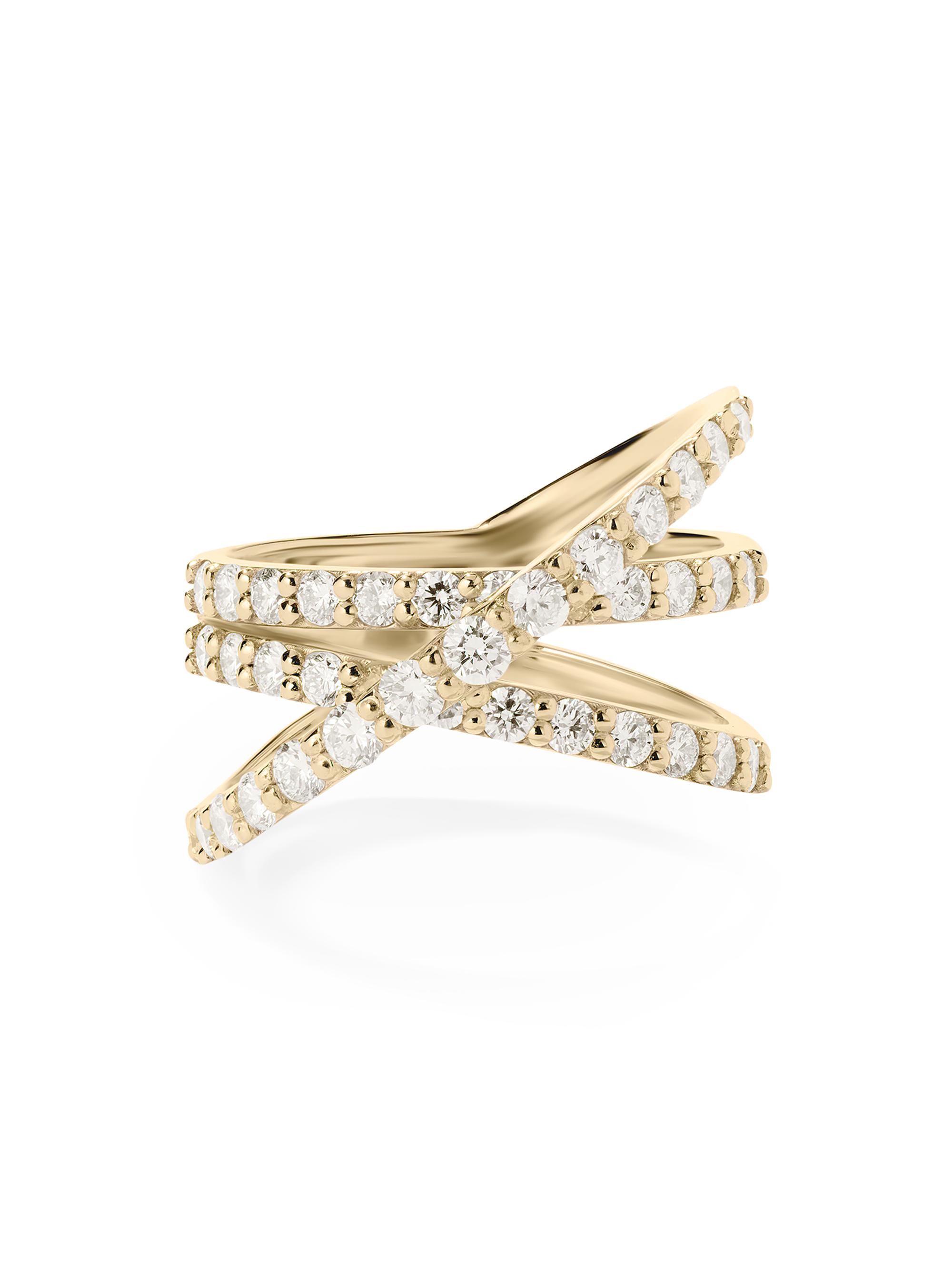 Lana Women's Flawless 14K Yellow Gold & 1.52 TCW Diamond Crisscross Ring - Yellow Gold