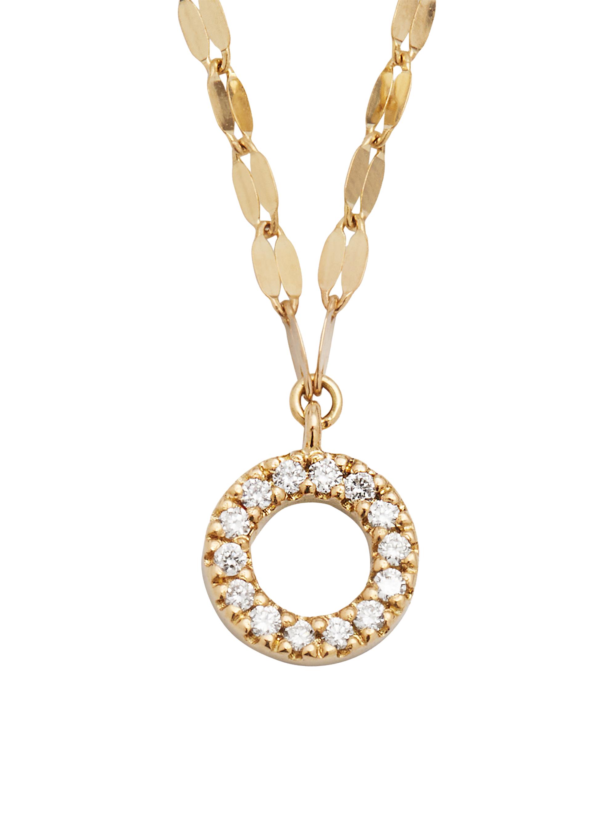 Lana Women's Flawless 14K Yellow Gold & 0.07 TCW Diamond Circle Pendant Necklace - Yellow Gold