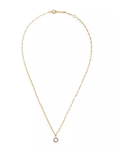 Flawless 14K Yellow Gold & 0.07 TCW Diamond Circle Pendant Necklace