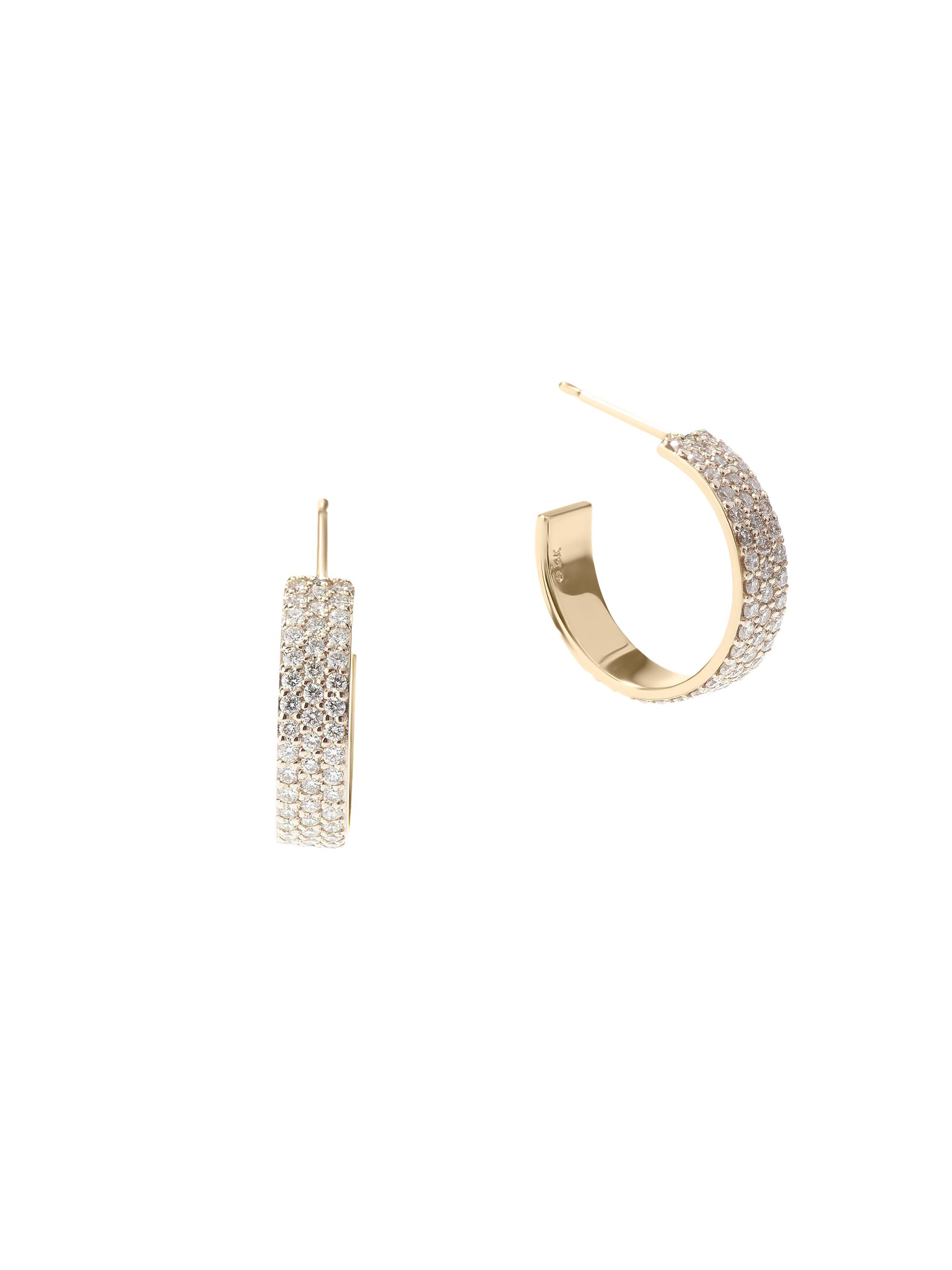 Lana Women's Vanity 14K Yellow Gold & 0.851 TCW Diamond Huggie Hoop Earrings - Yellow Gold