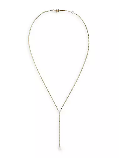 14K Yellow Gold & 0.13 TCW Diamond Lariat Necklace