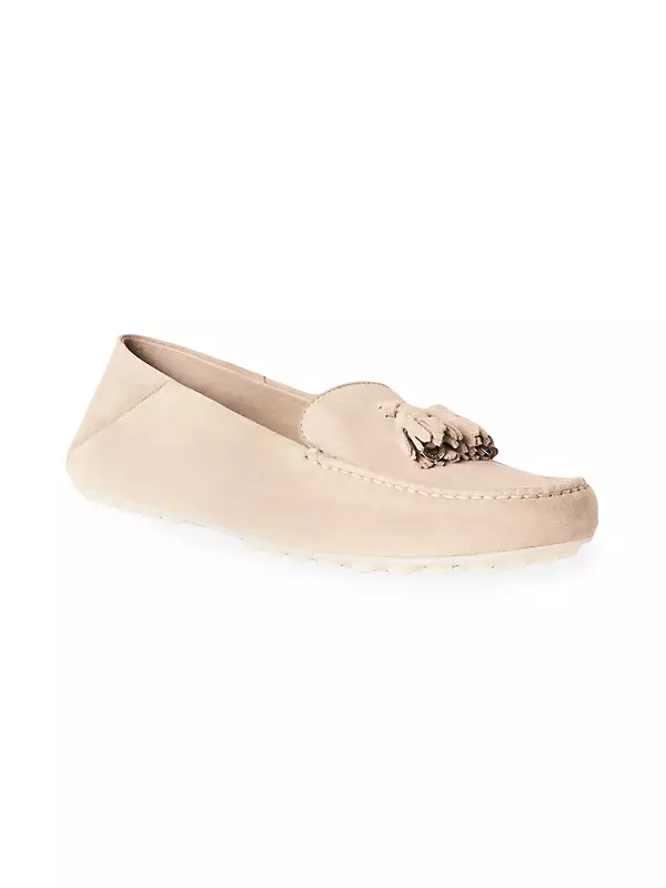 Dot Sole Leather Moccasin Loafers