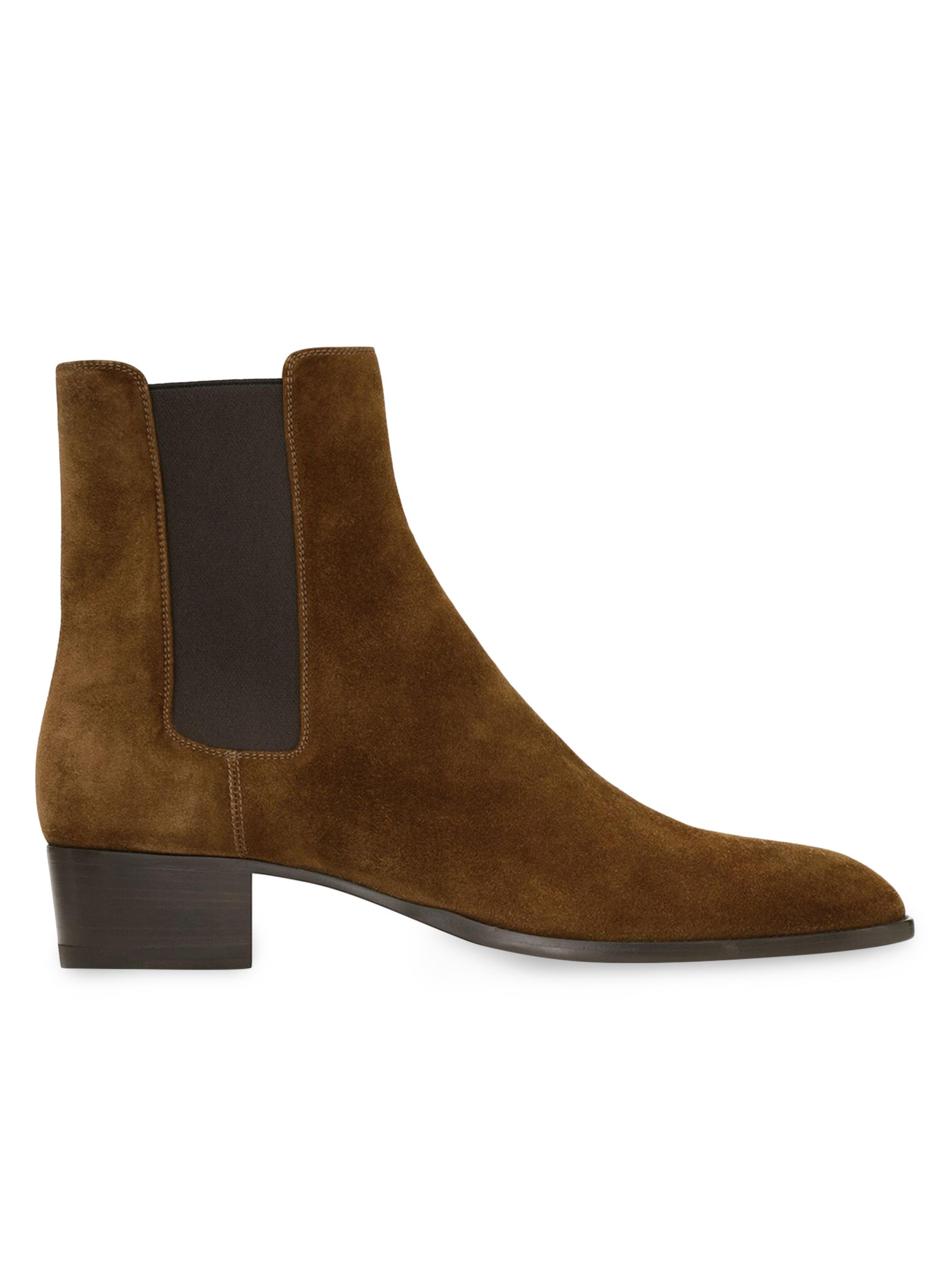Saint Laurent Wyatt Chelsea Boots In Suede | Saks Fifth Avenue