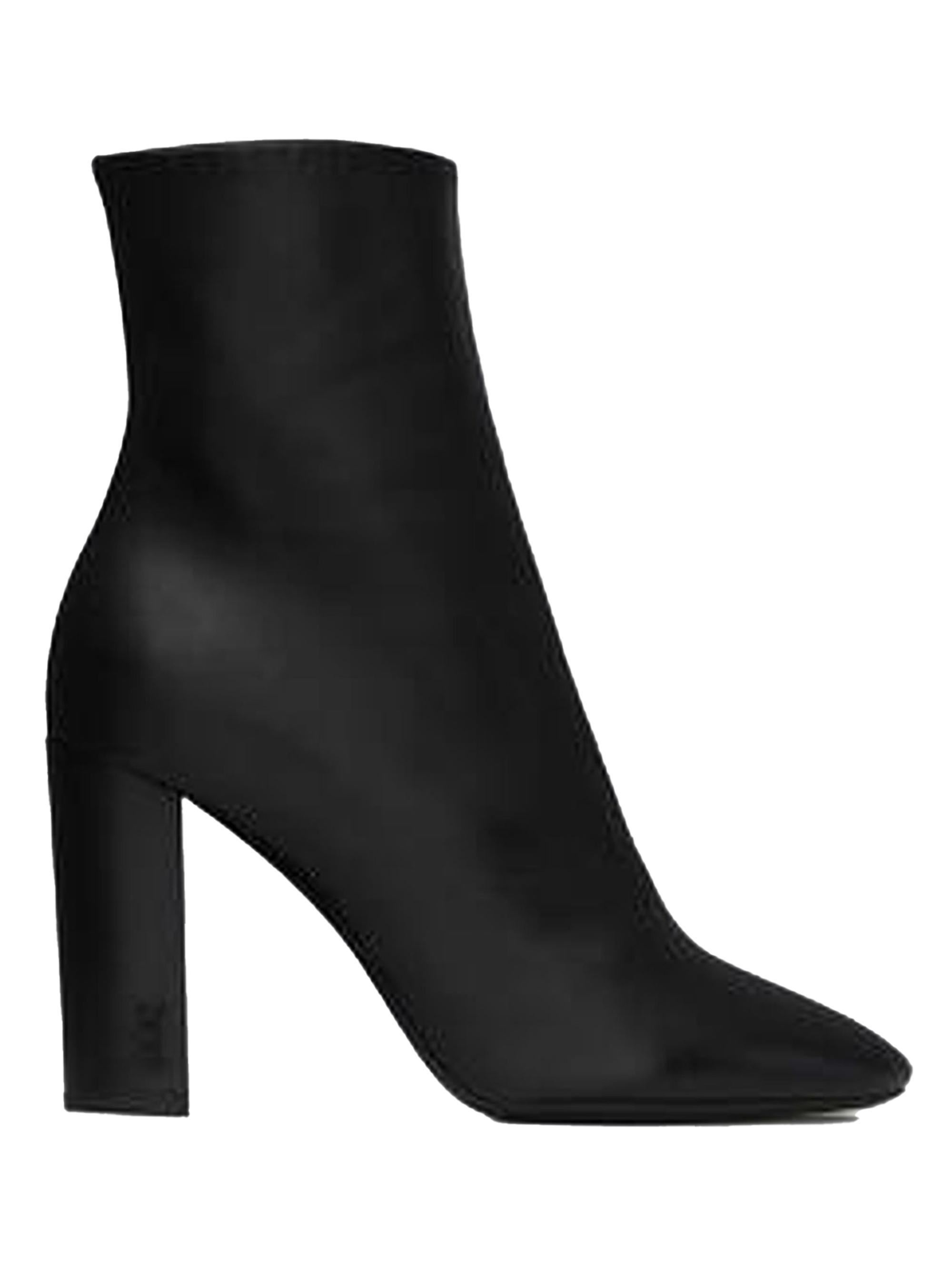 Saint Laurent Women's Lou Ankle Boots In Leather - Nero