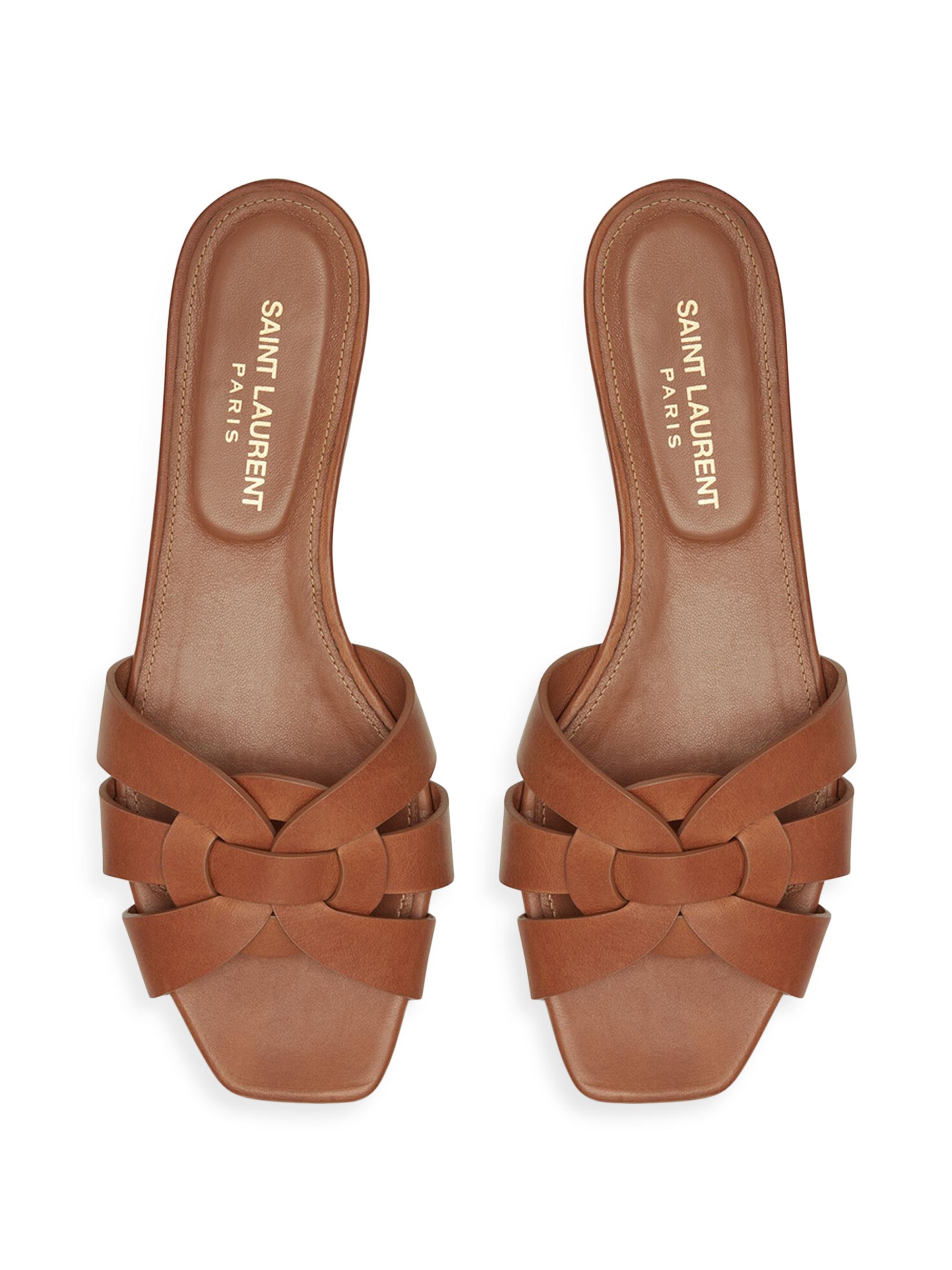 Saint Laurent Tribute Mules in Smooth Leather Saks Fifth Avenue