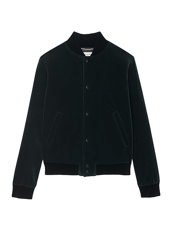 Shop Saint Laurent Teddy Jacket In Cotton Velvet | Saks Shop Saint Laurent Teddy Jacket In Cotton Velvet | Saks