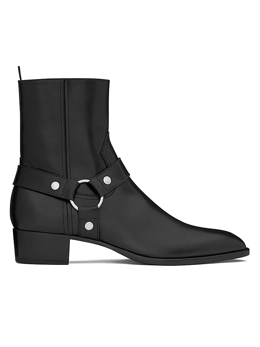 Shop Saint Laurent Wyatt Harness Boots In Smooth Leather Shop Saint Laurent Wyatt Harness Boots In Smooth Leather