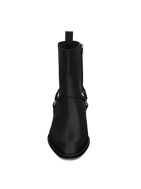 Shop Saint Laurent Wyatt Harness Boots In Smooth Leather | Saks