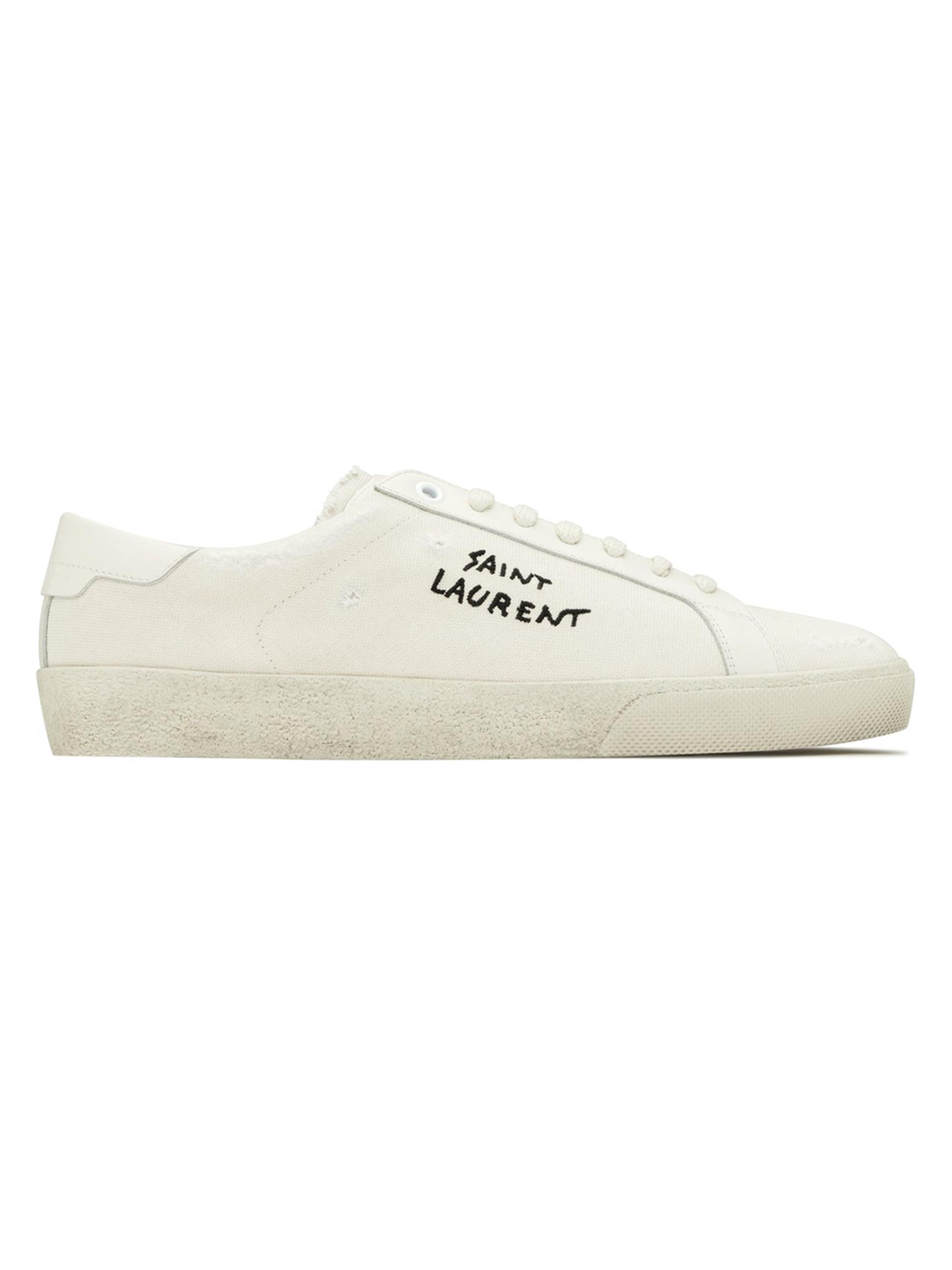 Embroidered leather sneakers