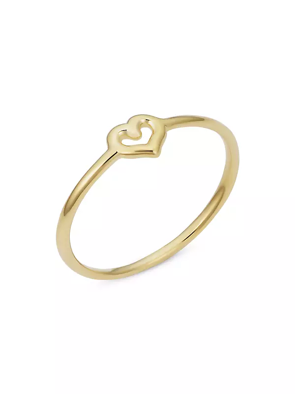 14K Yellow Solid Gold Heart of Gold Ring