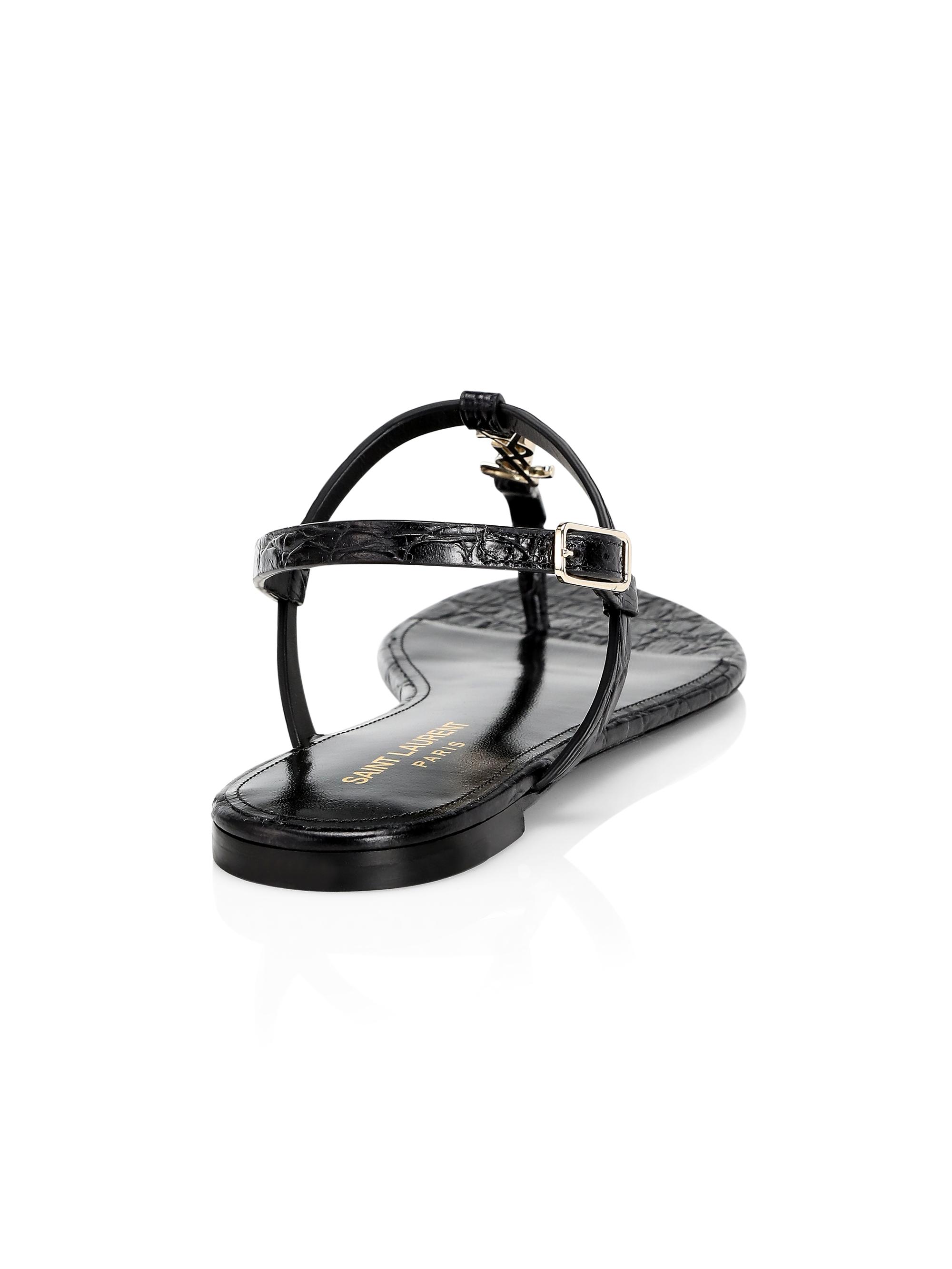 saint laurent cassandra leather slingback thong sandals
