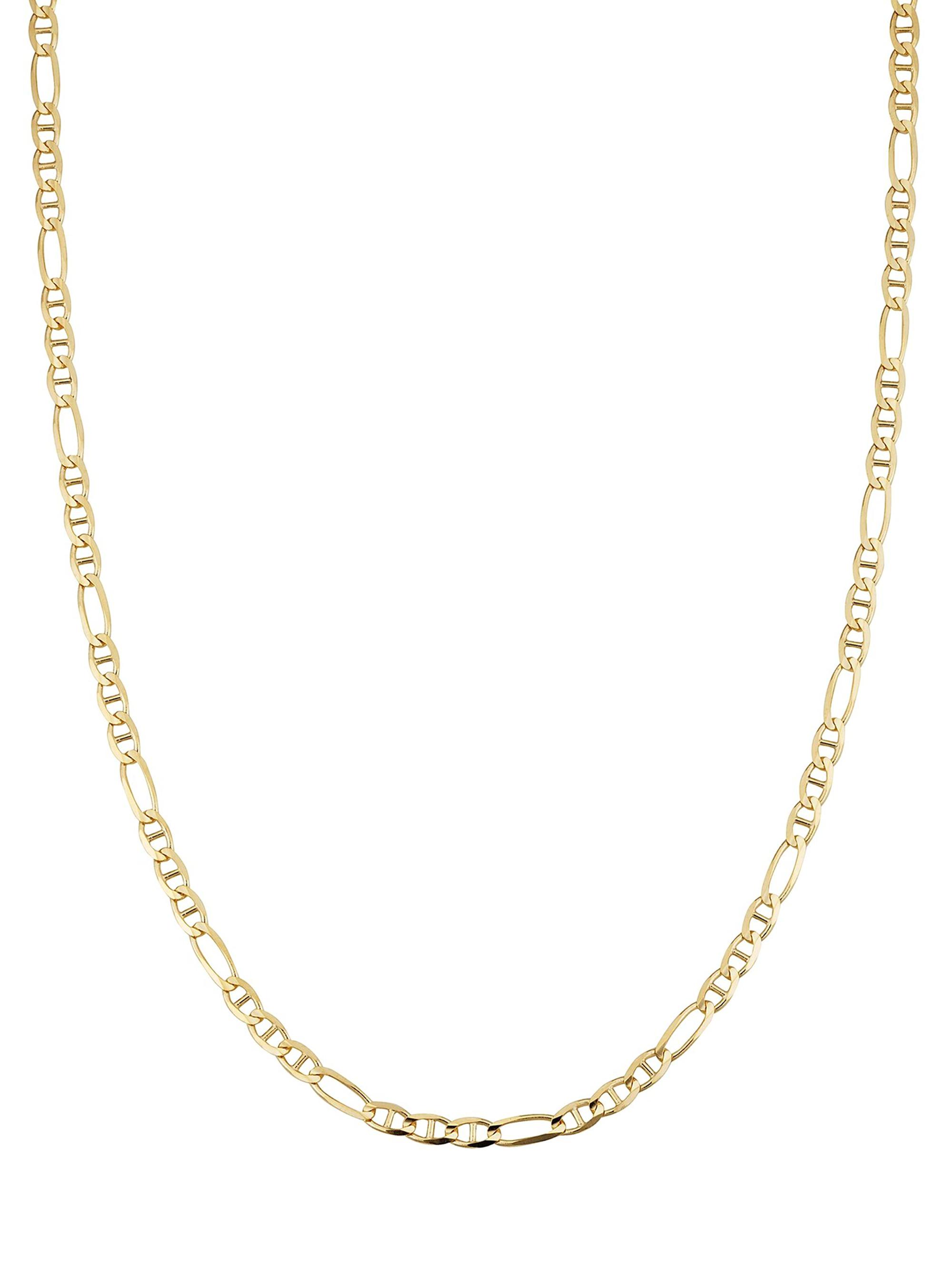 Oradina Men's 14K Yellow Solid Gold Figarucci Chain - Yellow Gold - Women's Accessories