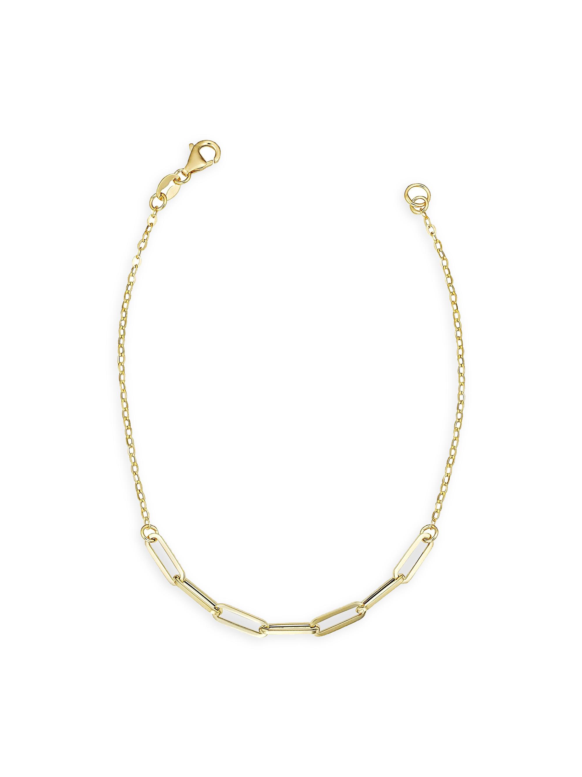 Oradina Women's 14K Yellow Solid Gold Venice Center Cut Bracelet - Yellow Gold