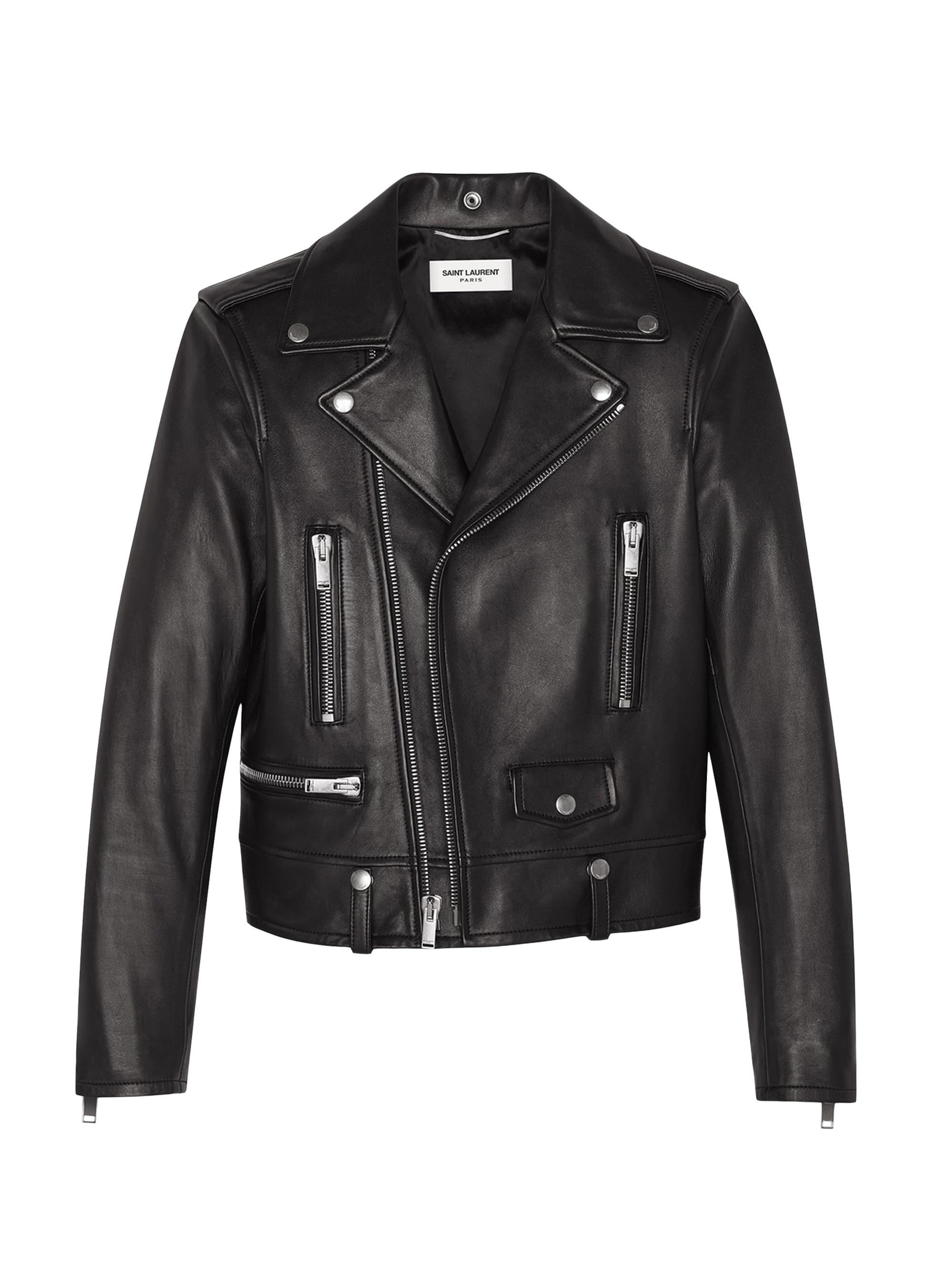 Saint Laurent Women's Motorcycle Jacket in Lambskin - Black