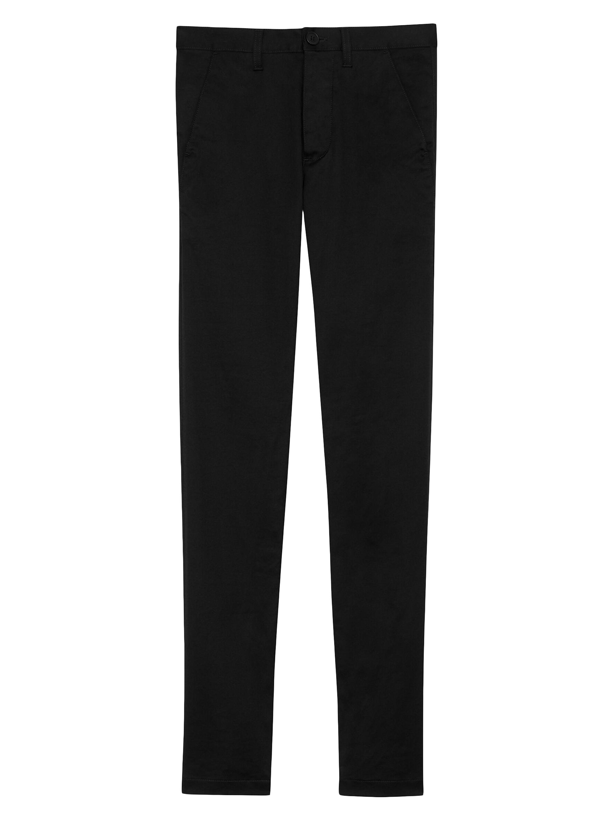 Saint Laurent Men's Chino Pants In Black Raw Stretch Gabardine - Black Raw
