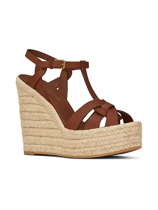 Tribute Leather Espadrille Wedge Sandals