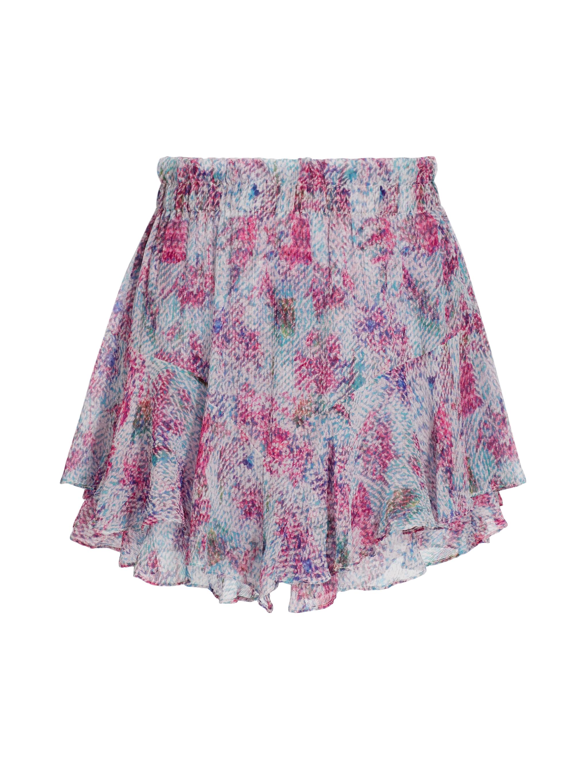 Isabel Marant Women's Aboreli Silk Ruffle Tiered Skort - Aqua
