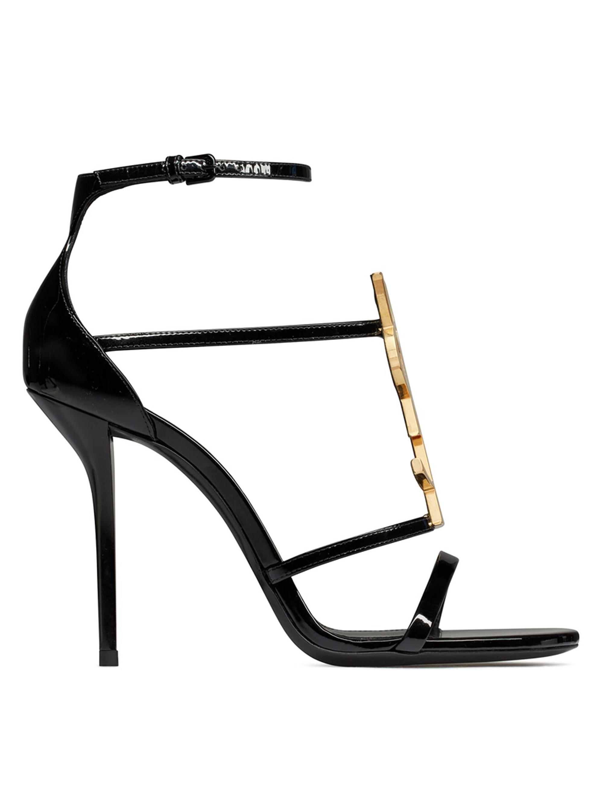Saint Laurent Women's Cassandra Leather Sandals - Nero