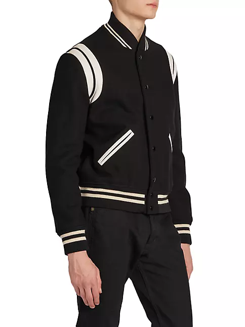 Saint Laurent - Men's Teddy Bomber Casual Jacket - White - Wool