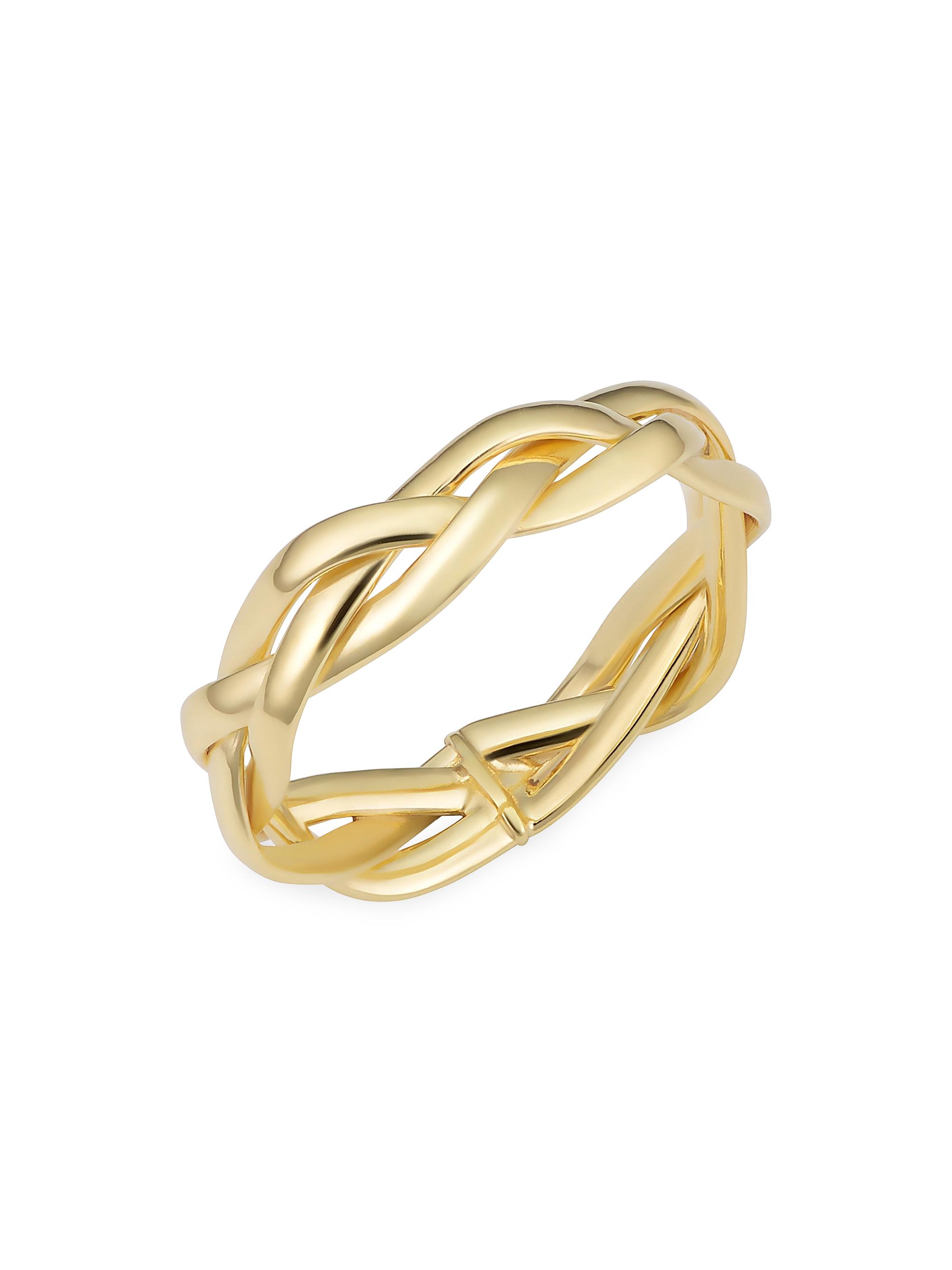 Oradina Women's 14K Yellow Solid Gold Amore Braided Ring - Yellow Gold
